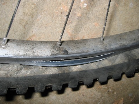 [Worn out rim brake track]